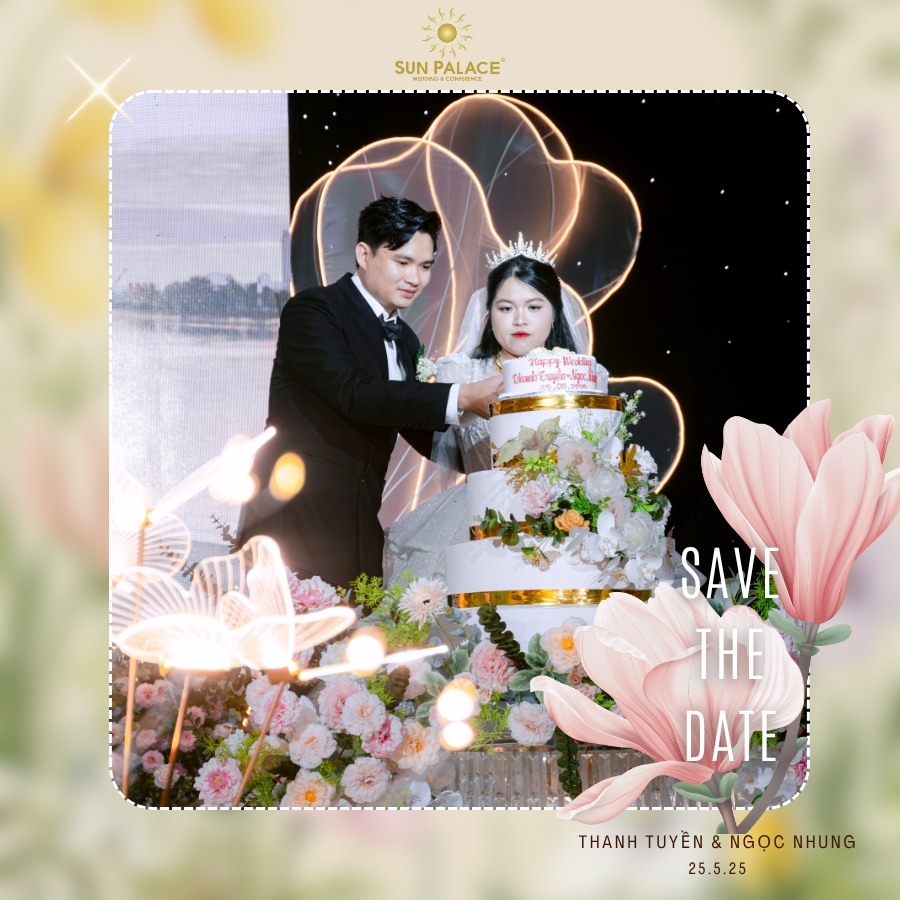 nghi thức cắt bánh kem tại sun palace