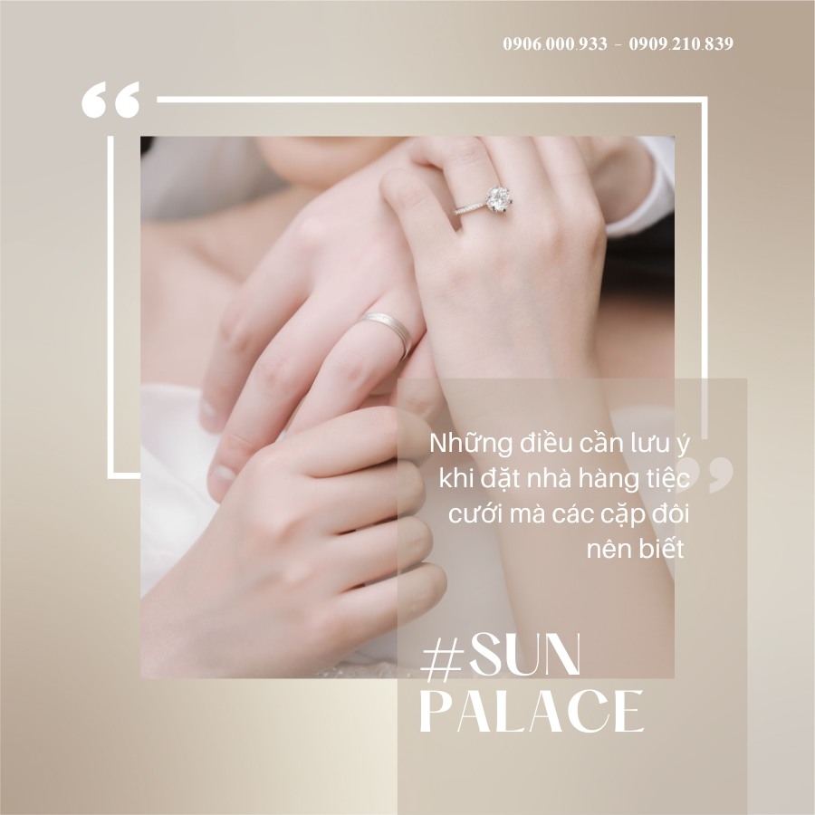 tips đặt tiệc cưới tại sun palace